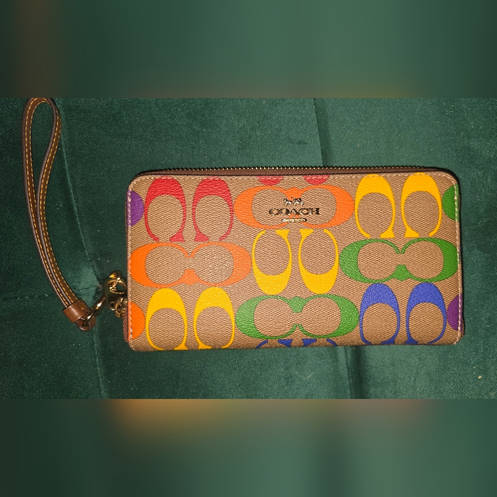 Authentic Coach Colorful Signature Print Wallet